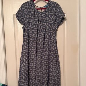 Draper James Blue and White Embroidered Dress